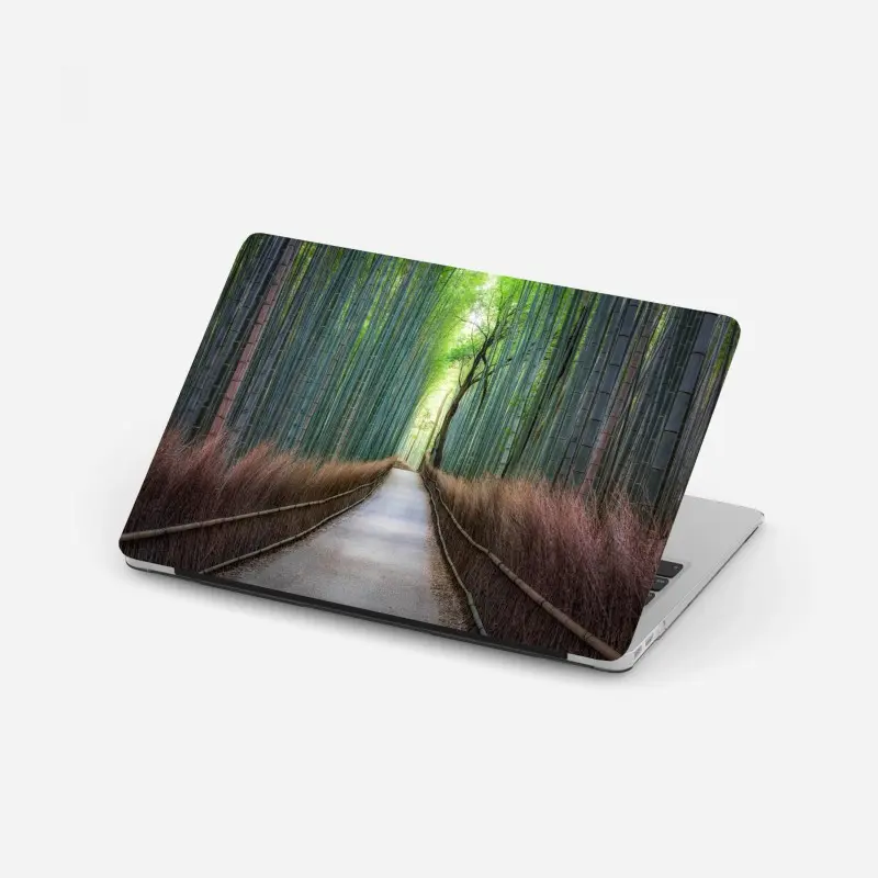 Laptop-Aufkleber ruhiger bambuswaldweg