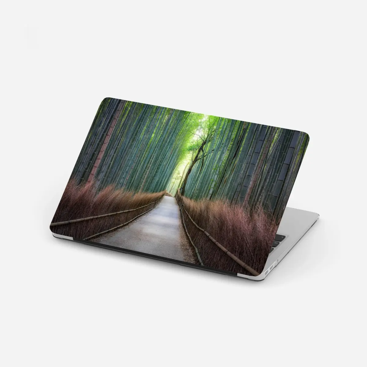 Laptop-Aufkleber ruhiger bambuswaldweg – Pixers®