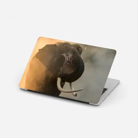 Laptop-Aufkleber majestätischer Thai-elefant mit stoßzähnen – Pixers®