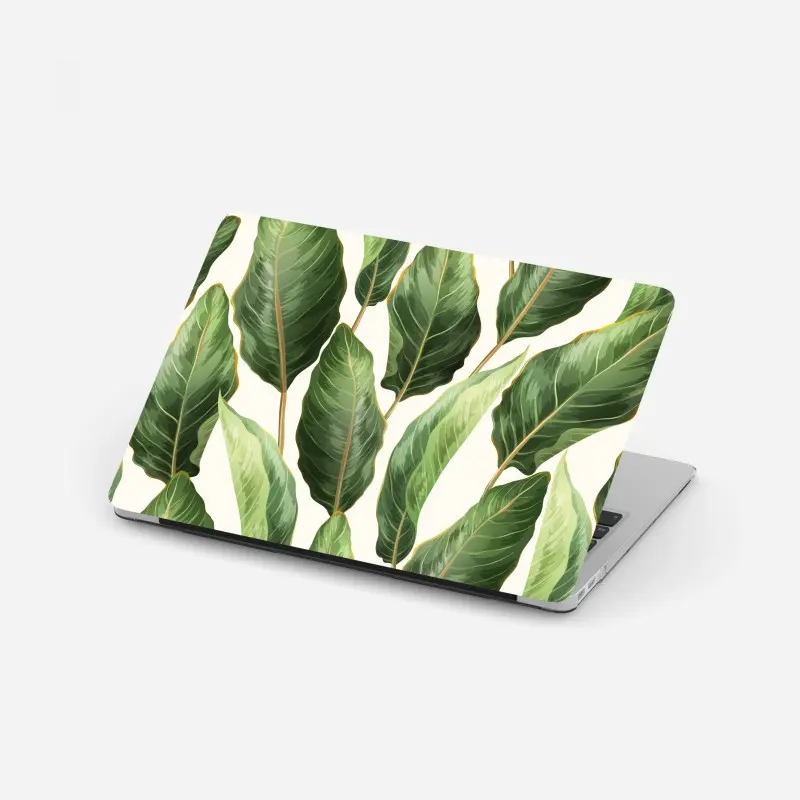 Laptop-Aufkleber tropisches bananenblattmuster