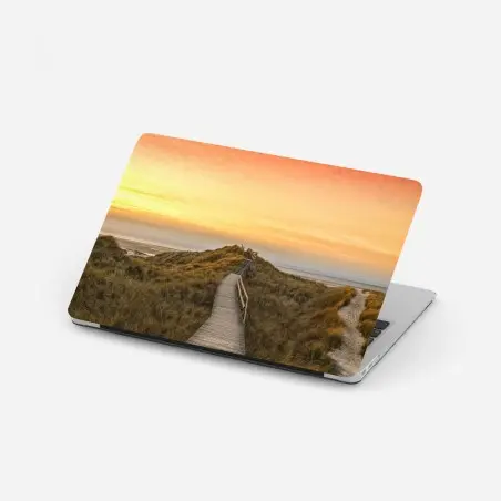 Laptop-Aufkleber sonnenuntergang am strand von Amrum – Pixers®