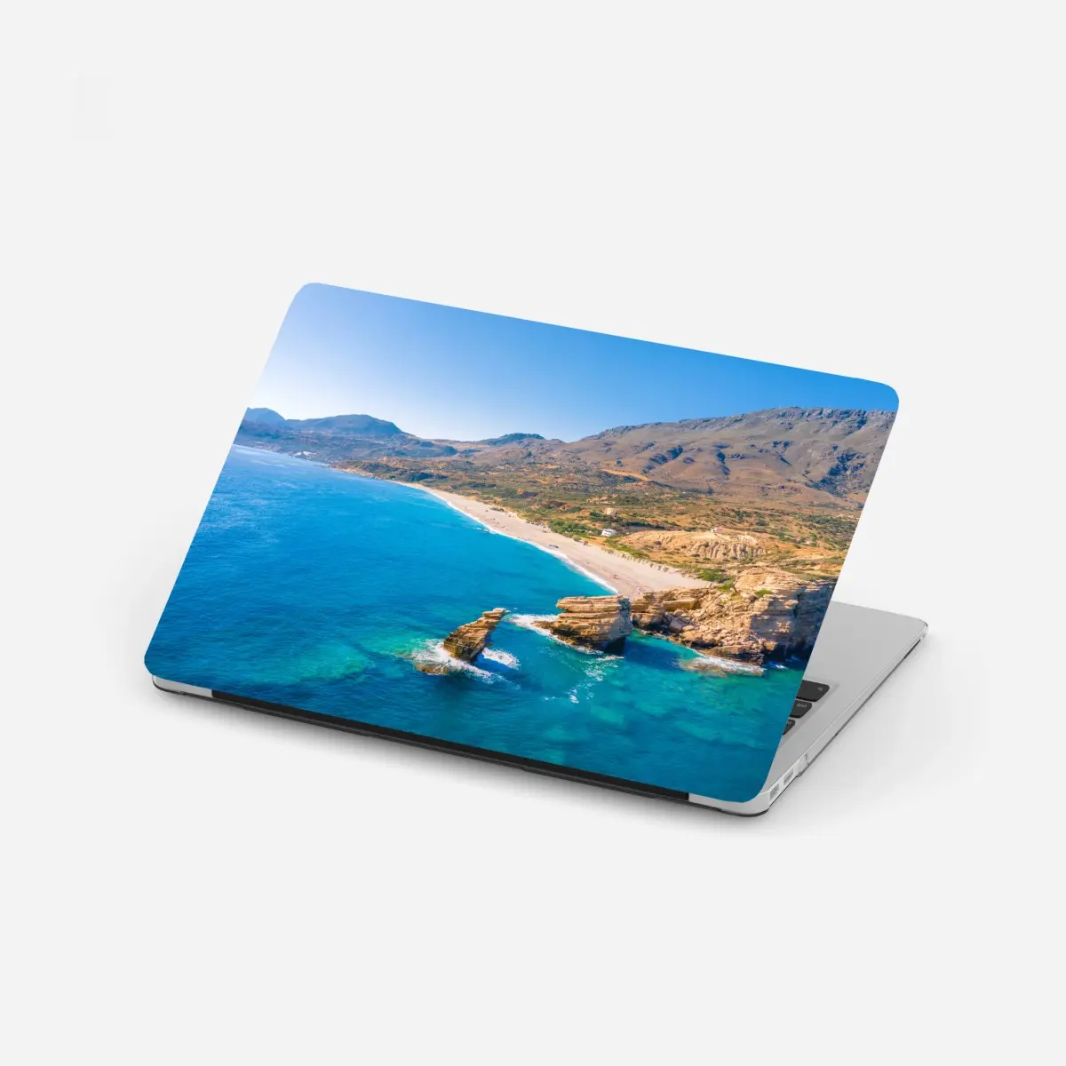 Laptop-Aufkleber türkisfarbenes küstenpanorama – Pixers®