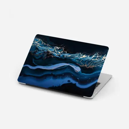 Laptop-Aufkleber marineblaue und goldene abstraktion – Pixers®