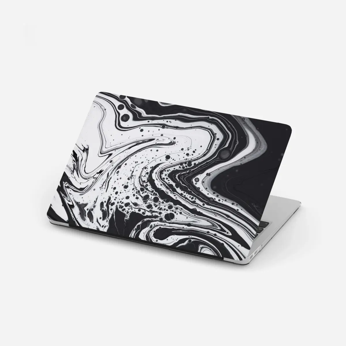 Laptop-Aufkleber schwarz-weißes marmormuster – Pixers®