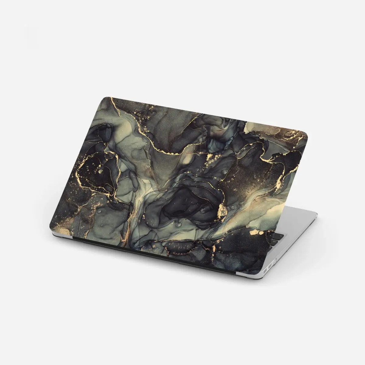 Laptop-Aufkleber luxuriöse abstrakte alkoholtinten-kunst mit goldenen adern – Pixers®