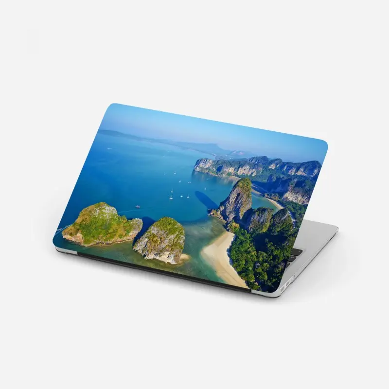 Laptop-Aufkleber türkise insel- und klippenlandschaft