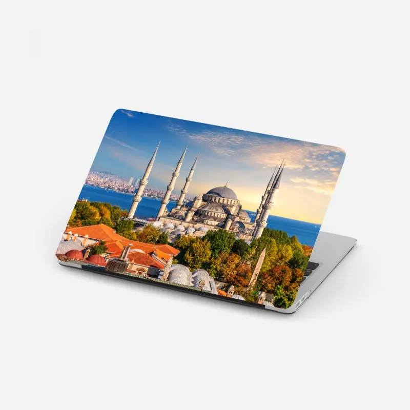 Laptop-Aufkleber Istanbul mit der Blauen Moschee bei Sonnenuntergang