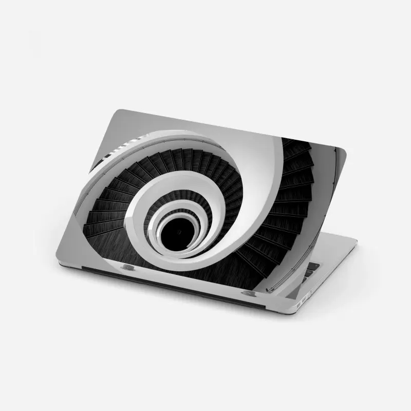 Laptop-Aufkleber spiraltreppe in monochrom