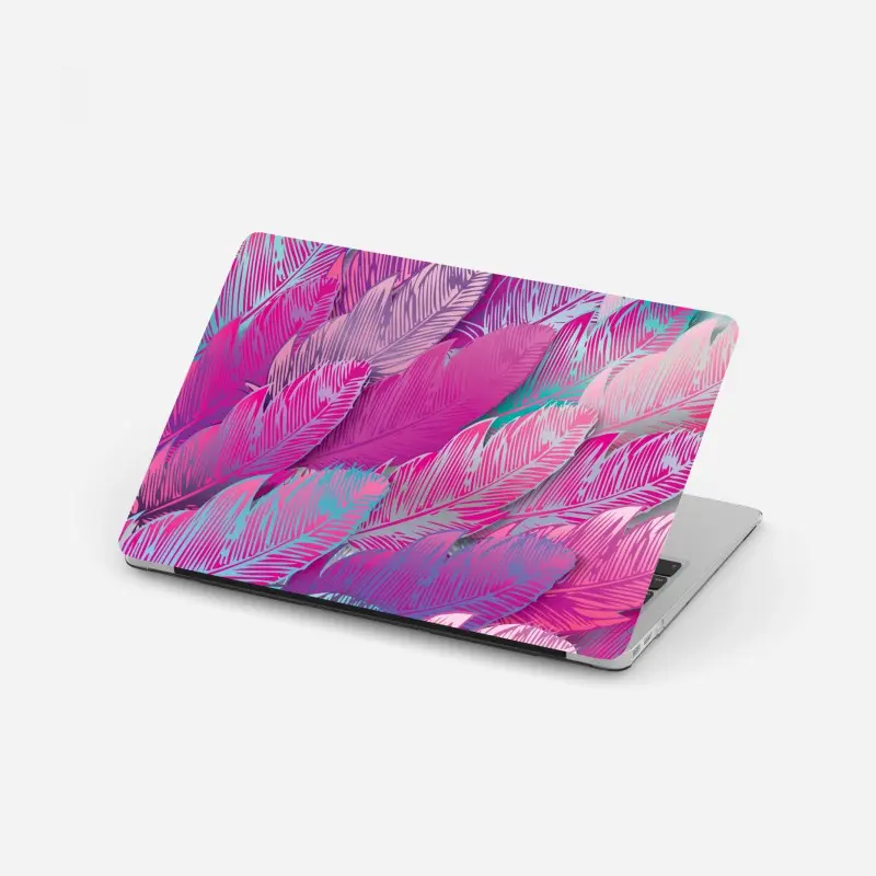 Laptop-Aufkleber irisierendes rosa federmuster