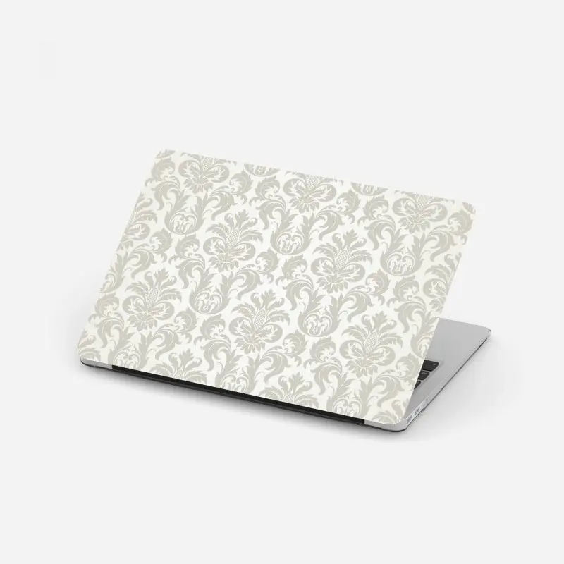 Laptop-Aufkleber elegantes beiges damastmuster