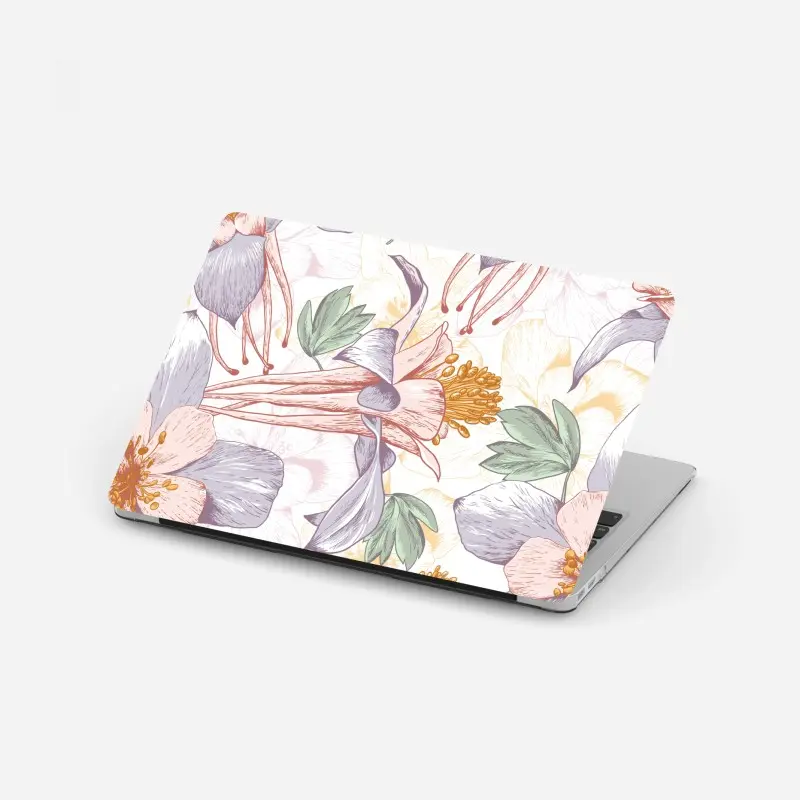 Laptop-Aufkleber zarte pastellblumen im botanischen stil