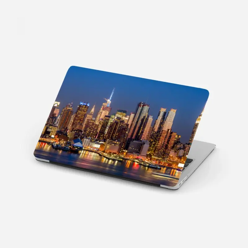 Laptop-Aufkleber panorama von New York bei dämmerung