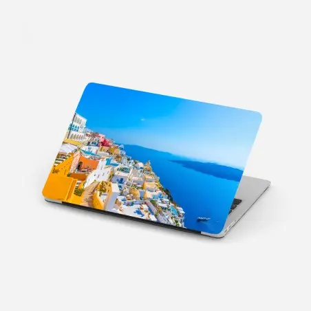 Laptop-Aufkleber sonnige ansicht der caldera von Santorini – Pixers®