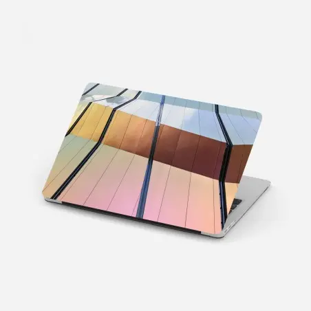 Laptop-Aufkleber irisierende moderne fassade aus paneelen – Pixers®