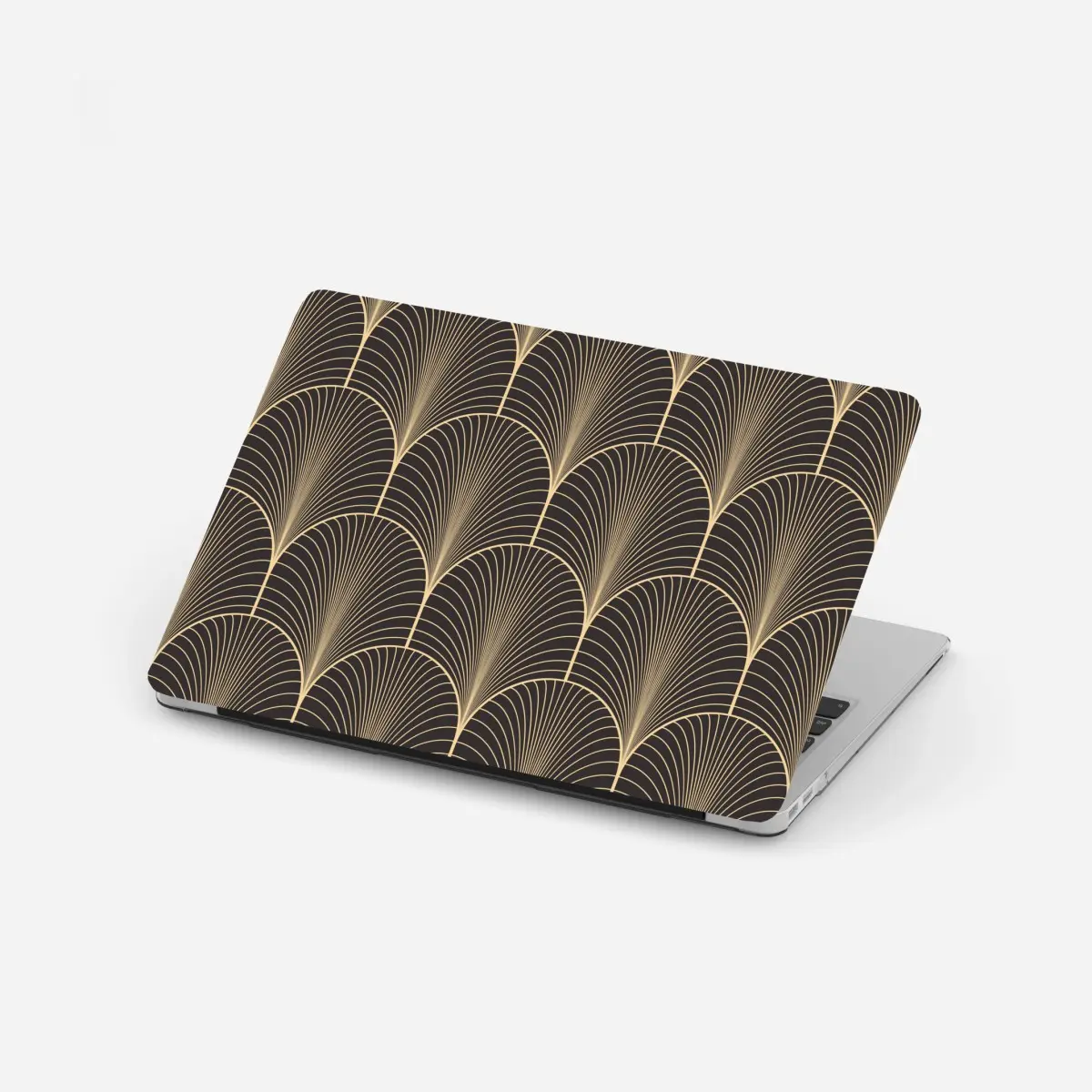 Laptop-Aufkleber art deco goldenes fächermuster – Pixers®