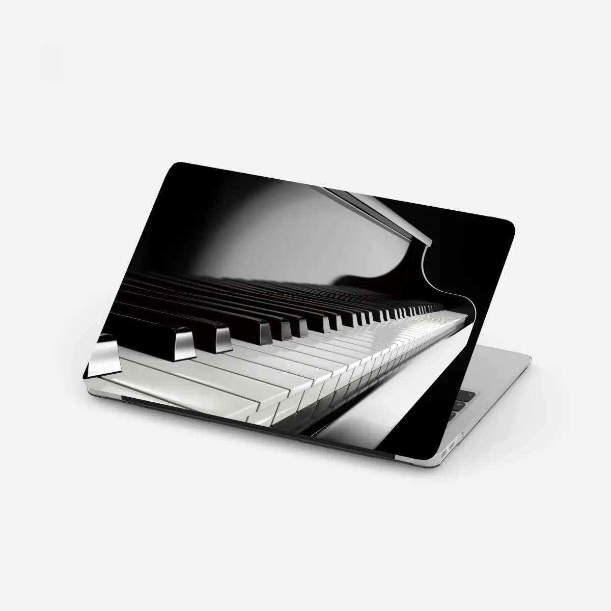 Laptop-Aufkleber elegante schwarzweiß klaviertasten – Pixers®