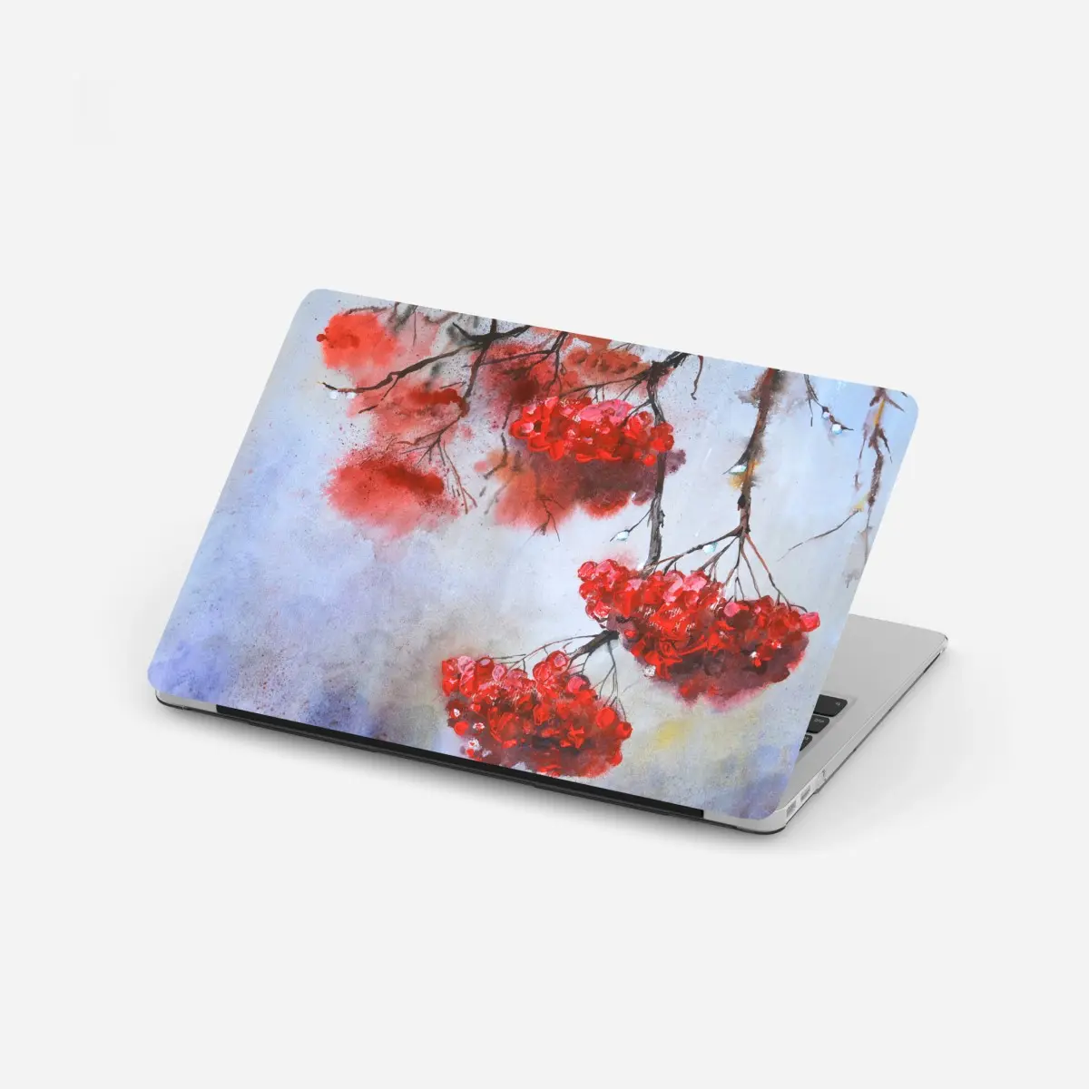 Laptop-Aufkleber aquarell rote beeren an zweigen – Pixers®