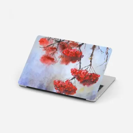Laptop-Aufkleber aquarell rote beeren an zweigen – Pixers®