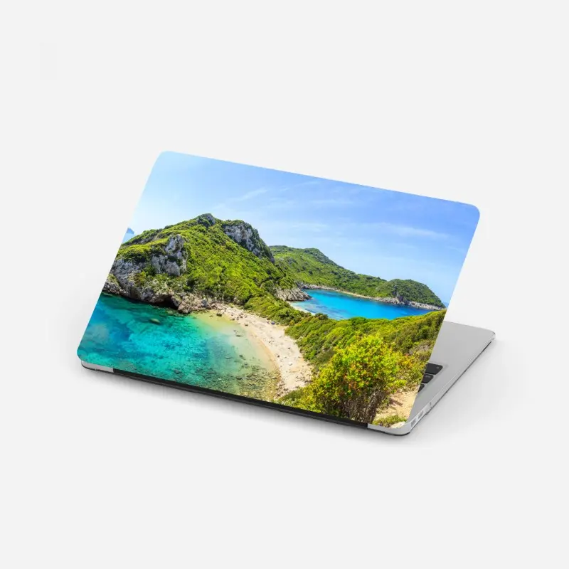Laptop-Aufkleber türkisbucht auf einer insel