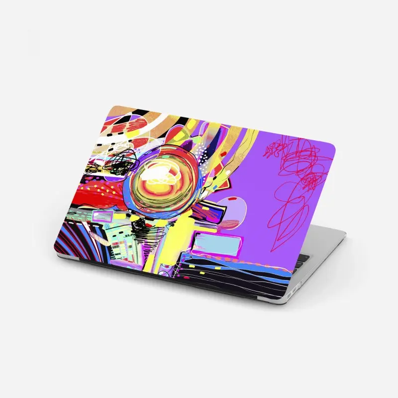 Laptop-Aufkleber lebendige violette abstrakte komposition