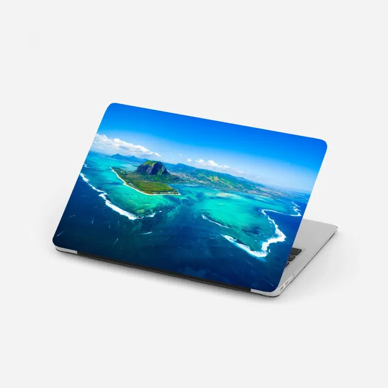 Laptop-Aufkleber panorama Le Morne über der lagune von Mauritius