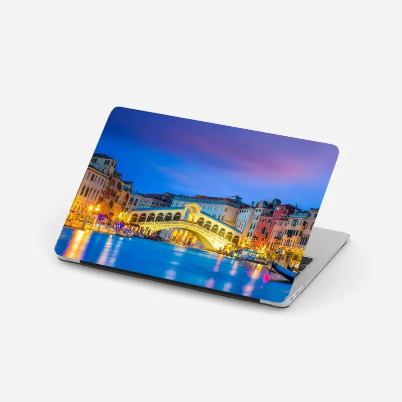 Laptop-Aufkleber Rialto brücke bei dämmerung, Venedig