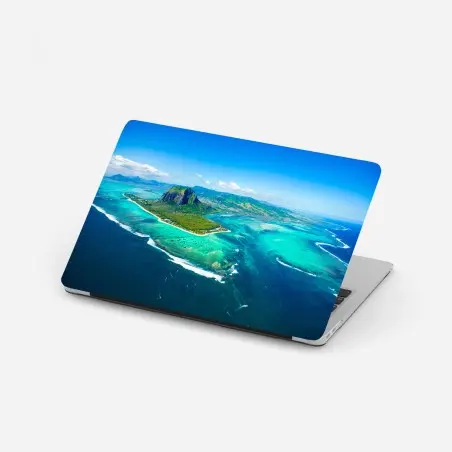 Laptop-Aufkleber Le Morne panorama der türkislagune – Pixers®