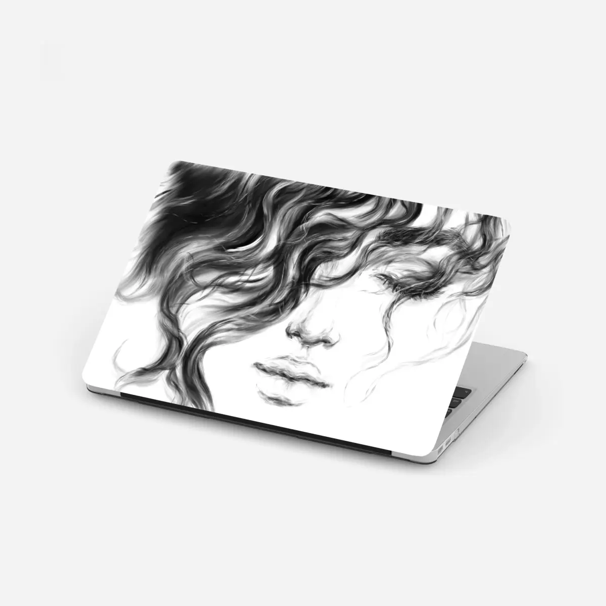 Laptop-Aufkleber ätherisches monochromes porträt – Pixers®