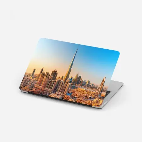 Laptop-Aufkleber Dubai skyline in der goldenen stunde – Pixers®