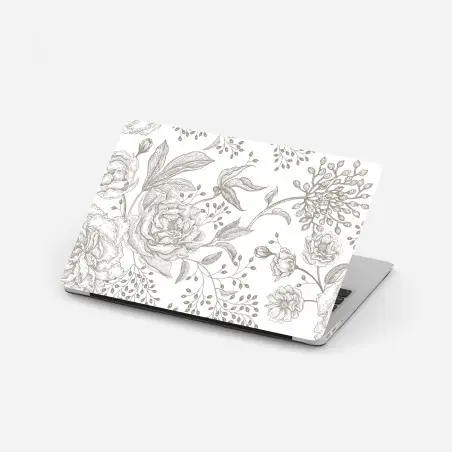 Laptop-Aufkleber zartes botanisches blumenmuster im vintage-stil – Pixers®