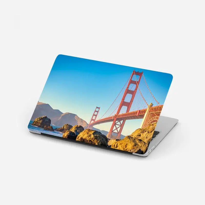 Laptop-Aufkleber Golden Gate Bridge über der bucht von San Francisco