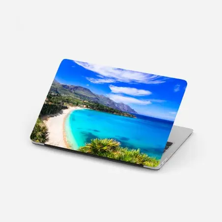 Laptop-Aufkleber türkisstrand küstenlandschaft – Pixers®