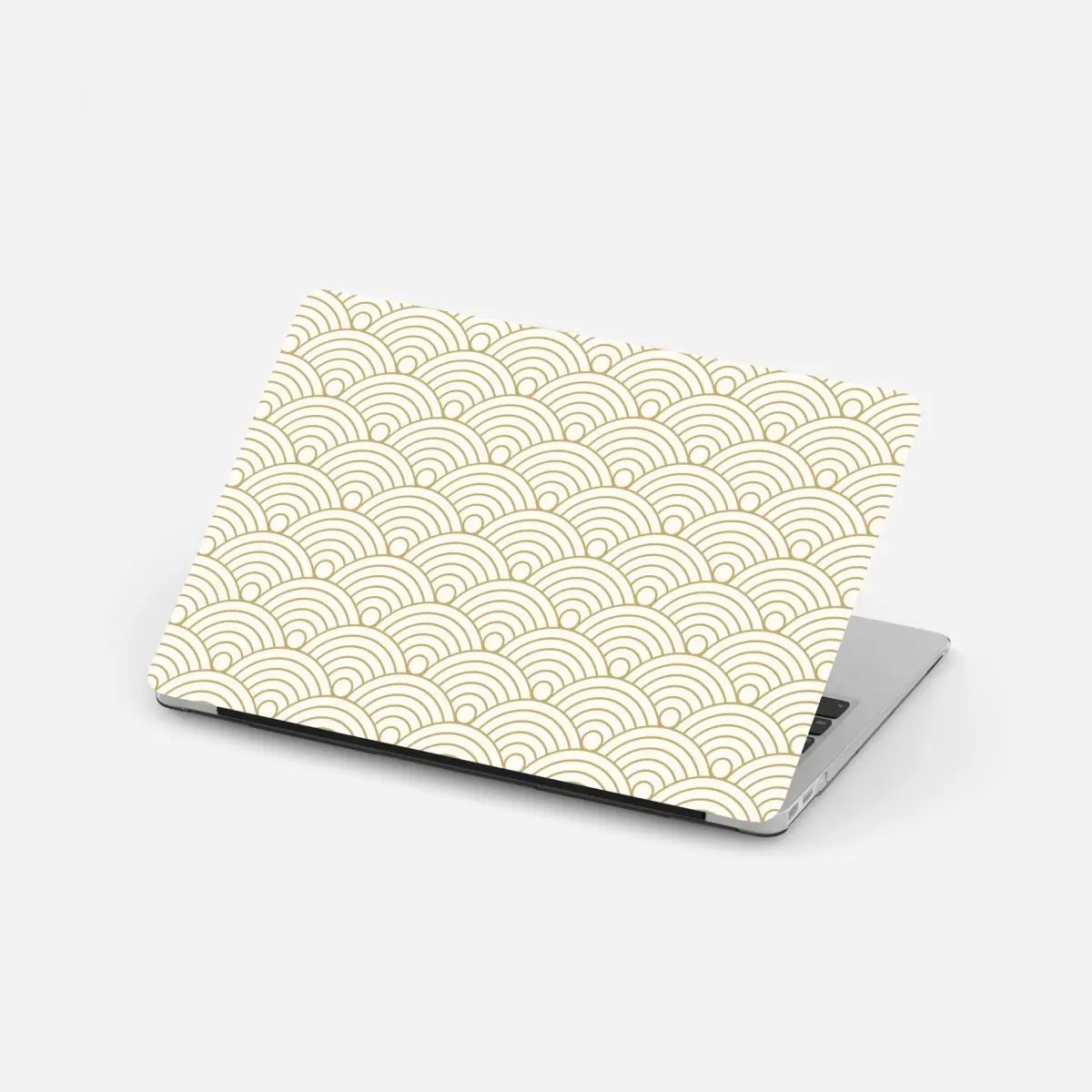 Laptop-Aufkleber goldenes seigaiha wellenmuster – Pixers®