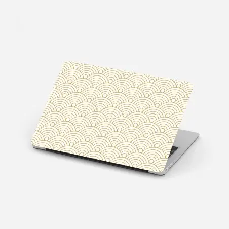 Laptop-Aufkleber goldenes seigaiha wellenmuster – Pixers®