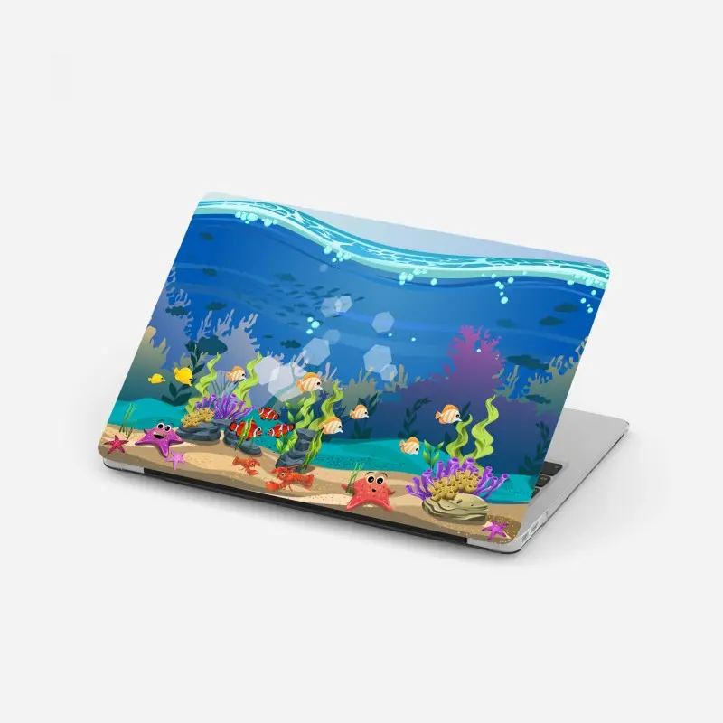 Laptop-Aufkleber verspielte unterwasserwelt mit korallenriff