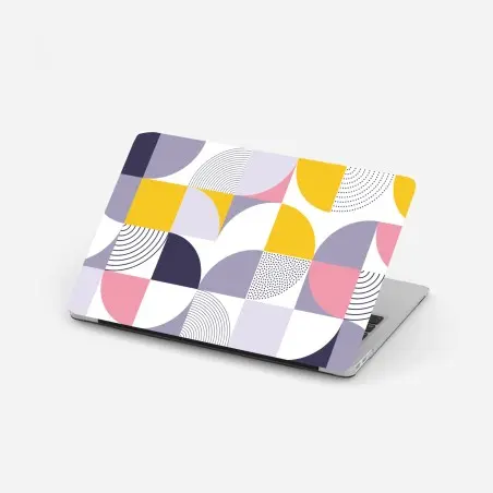 Laptop-Aufkleber pastellfarbenes geometrisches muster mit halbkreisen – Pixers®