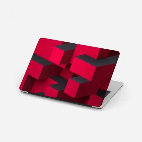 Laptop-Aufkleber kräftige rote geometrische blöcke – Pixers®