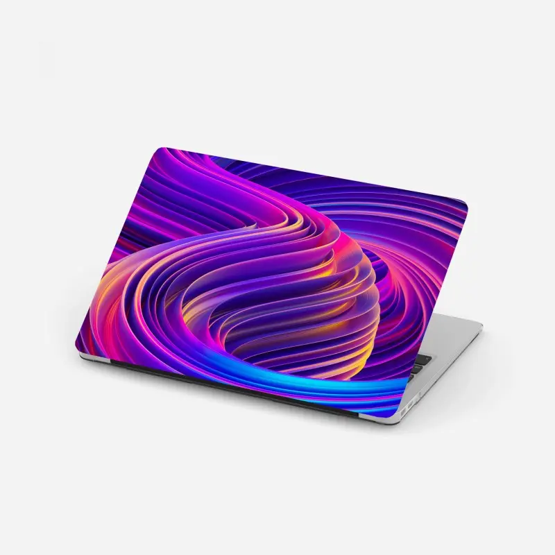 Laptop-Aufkleber leuchtender lila 3d bandwirbel