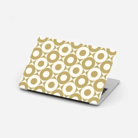 Laptop-Aufkleber goldenes geometrisches kreismuster – Pixers®