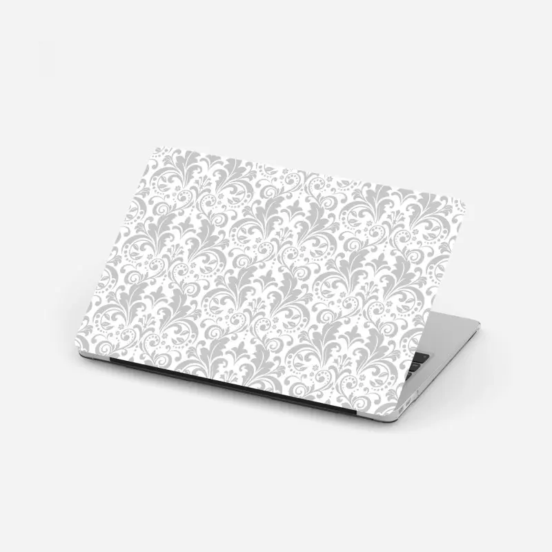 Laptop-Aufkleber elegantes graues damastmuster