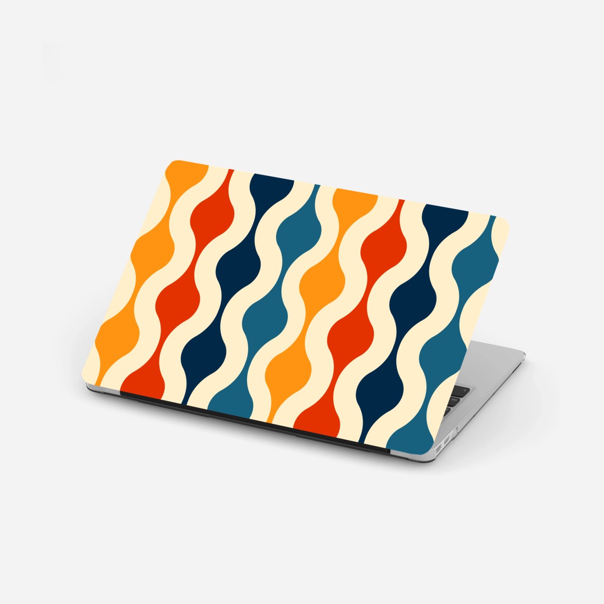 Laptop-Aufkleber retro welliges mid-century muster – Pixers®