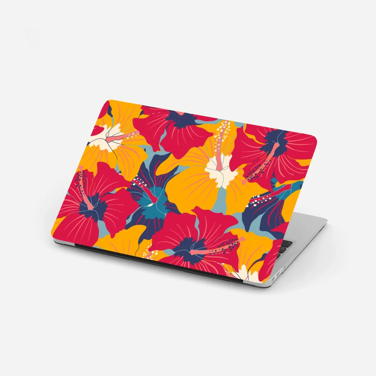 Laptop-Aufkleber lebhaftes hibiskusmuster – Pixers®