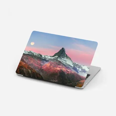 Laptop-Aufkleber herbstliche panoramaaufnahme des Matterhorns bei sonnenuntergang – Pixers®