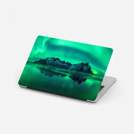 Laptop-Aufkleber nordlicht über Vestrahorn, Stokksnes – Pixers®