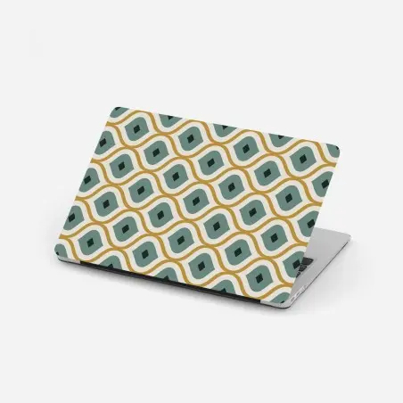 Laptop-Aufkleber türkis-goldenes geometrisches ornament – Pixers®