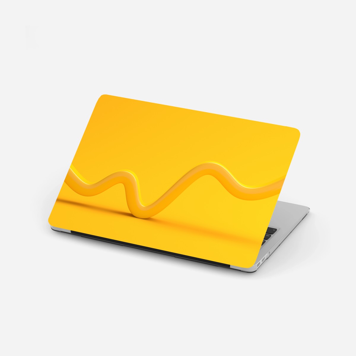 Laptop-Aufkleber sonnige gelbe 3d-abstrakte kurve – Pixers®