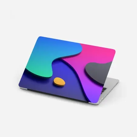 Laptop-Aufkleber lebhafte abstrakte 3d-kurven – Pixers®