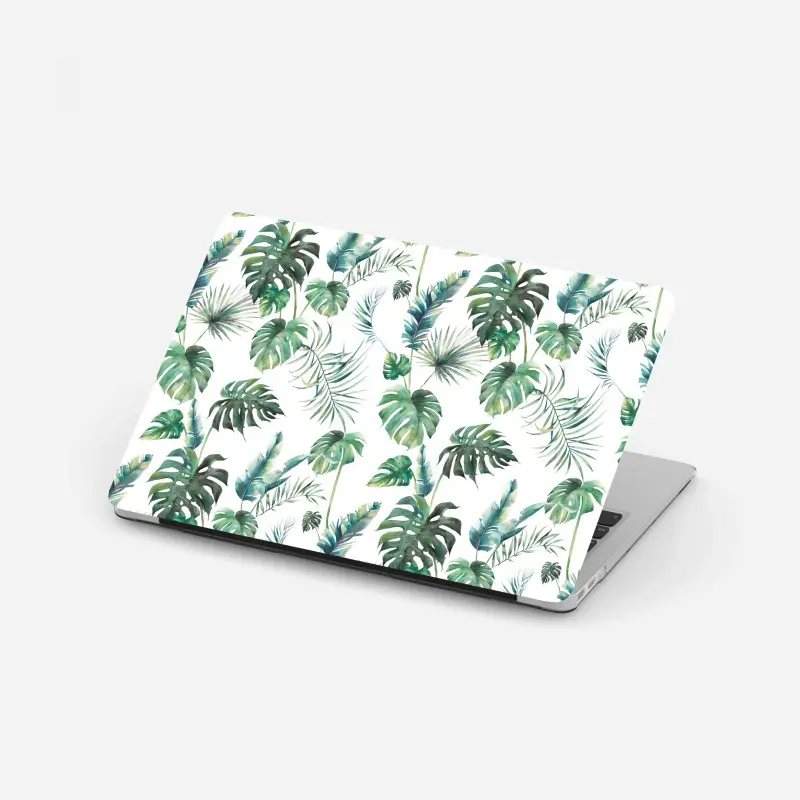 Laptop-Aufkleber aquarell tropische blätter muster