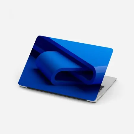 Laptop-Aufkleber minimalistische blaue geometrische schleife – Pixers®