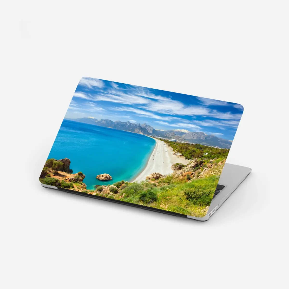 Laptop-Aufkleber ruhiger strand von Konyaalti, Antalya – Pixers®